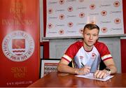 21 November 2022; Jamie Lennon poses for a portrait as he signed a new multi-year contract for St Patrick's Athletic at Richmond Park in Dublin. Photo by Piaras Ó Mídheach/Sportsfile