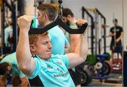 21 November 2022; James Tracy during a Leinster Rugby gym session at Leinster HQ in Dublin. Photo by Harry Murphy/Sportsfile