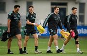 21 November 2022; Leinster players, from left, Thomas Clarkson, Cormac Foley, John McKee and Rob Russell during a Leinster Rugby squad training session at Energia Park in Dublin. Photo by Harry Murphy/Sportsfile