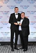 19 November 2022; Sean Boyd of Shelbourne and Johnny Watson during the PFA Ireland Awards 2022 at the Marker Hotel in Dublin. Photo by Sam Barnes/Sportsfile