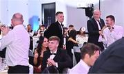 19 November 2022; Andy Lyons of Shamrock Rovers makes his way to the stage to collect his PFA Ireland Young Player of the Year Award during the PFA Ireland Awards 2022 at the Marker Hotel in Dublin. Photo by Sam Barnes/Sportsfile