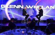 19 November 2022; Guest speaker Glenn Whelan, right, and MC Des Curran during the PFA Ireland Awards 2022 at the Marker Hotel in Dublin. Photo by Sam Barnes/Sportsfile