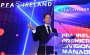 19 November 2022; Fifpro Europe General Secretary Joachim Walltin speaking during the PFA Ireland Awards 2022 at the Marker Hotel in Dublin. Photo by Sam Barnes/Sportsfile