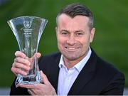 23 November 2022; Former Republic of Ireland goalkeeper Shay Given with his Hall of Fame award during the 32nd FAI International Awards Hall of Fame media event at the FAI Headquarters in Abbotstown, Dublin. Photo by Piaras Ó Mídheach/Sportsfile