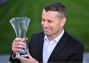 23 November 2022; Former Republic of Ireland goalkeeper Shay Given with his Hall of Fame award during the 32nd FAI International Awards Hall of Fame media event at the FAI Headquarters in Abbotstown, Dublin. Photo by Piaras Ó Mídheach/Sportsfile
