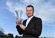 23 November 2022; Former Republic of Ireland goalkeeper Shay Given with his Hall of Fame award during the 32nd FAI International Awards Hall of Fame media event at the FAI Headquarters in Abbotstown, Dublin. Photo by Piaras Ó Mídheach/Sportsfile