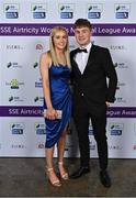 24 November 2022; Emily Corbet of Athlone Town with Jimmy Hyland during the 2022 SSE Airtricity Women's National League Awards at the Gibson Hotel in Dublin. Photo by Piaras Ó Mídheach/Sportsfile