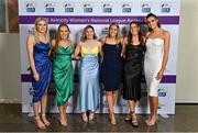 24 November 2022; Athlone Town players, from left, Emily Corbet, Muireann Devaney, Laurie Ryan, Kelsey Munroe, Madie Gibson and Jessica Hennessy upon arrival at the 2022 SSE Airtricity Women's National League Awards at the Gibson Hotel in Dublin. Photo by Piaras Ó Mídheach/Sportsfile