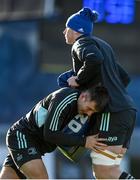 25 November 2022; Lee Barron, left, and Joe McCarthy during the Leinster Rugby captain's run at the RDS Arena in Dublin. Photo by Harry Murphy/Sportsfile