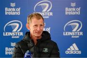 25 November 2022; Head coach Leo Cullen during a Leinster Rugby press conference at the RDS Arena in Dublin. Photo by Harry Murphy/Sportsfile