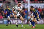 25 November 2022; Jacob Stockdale of Ulster in action against Chris Cook of Zebre Parma during the United Rugby Championship match between Ulster and Zebre Parma at Kingspan Stadium in Belfast. Photo by Ramsey Cardy/Sportsfile