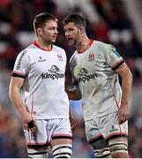 25 November 2022; Iain Henderson, left, and Sam Carter of Ulster during the United Rugby Championship match between Ulster and Zebre Parma at Kingspan Stadium in Belfast. Photo by Ramsey Cardy/Sportsfile