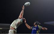25 November 2022; Duane Vermeulen of Ulster and Leonard Krumov of Zebre Parma compete for possession in a lineout during the United Rugby Championship match between Ulster and Zebre Parma at Kingspan Stadium in Belfast. Photo by Ramsey Cardy/Sportsfile