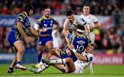 25 November 2022; Geronimo Prisciantelli of Zebre Parma is tackled by Jacob Stockdale, left, and Stewart Moore of Ulster during the United Rugby Championship match between Ulster and Zebre Parma at Kingspan Stadium in Belfast. Photo by Ramsey Cardy/Sportsfile