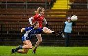 26 November 2022; Louise Ward of Kilkerrin Clonberne in action against Laura Mulcahy of Ballymacarbry during the CurrentAccount.ie LGFA All-Ireland Senior Club Championship Semi-Final match between Ballymacarbry, Waterford, and Kilkerrin Clonberne, Galway, at Fraher Field in Dungarvan, Waterford. Photo by Matt Browne/Sportsfile