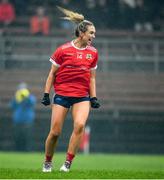 26 November 2022; Ailish Morrissey of Kilkerrin Clonberne celebrates after scoring a goal during the CurrentAccount.ie LGFA All-Ireland Senior Club Championship Semi-Final match between Ballymacarbry, Waterford, and Kilkerrin Clonberne, Galway, at Fraher Field in Dungarvan, Waterford. Photo by Matt Browne/Sportsfile