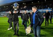 26 November 2022; Brian O’Driscoll, Joe Schmidt and members of the 2011 and 2012 Heineken Cup winning Leinster squad at half-time of the United Rugby Championship match between Leinster and Glasgow Warriors at RDS Arena in Dublin. Photo by Harry Murphy/Sportsfile