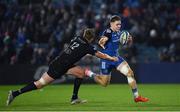 26 November 2022; Rob Russell of Leinster is tackled by Stafford McDowall of Glasgow Warriors during the United Rugby Championship match between Leinster and Glasgow Warriors at RDS Arena in Dublin. Photo by Harry Murphy/Sportsfile