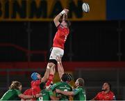 26 November 2022; Peter O'Mahony of Munster can't claim possession in the lineout during the United Rugby Championship match between Munster and Connacht at Thomond Park in Limerick. Photo by Piaras Ó Mídheach/Sportsfile