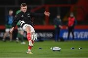 26 November 2022; Jack Crowley of Munster during the warm-up before United Rugby Championship match between Munster and Connacht at Thomond Park in Limerick. Photo by Piaras Ó Mídheach/Sportsfile