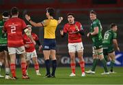 26 November 2022; Joey Carbery of Munster appeals to referee Gianluca Gnecchi during the United Rugby Championship match between Munster and Connacht at Thomond Park in Limerick. Photo by Piaras Ó Mídheach/Sportsfile