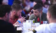 26 November 2022; Sean O'Brien speaks with Rob Kearney at the Champions Cup 2011 and 2012 winner's lunch before the United Rugby Championship match between Leinster and Glasgow Warriors at RDS Arena in Dublin. Photo by Harry Murphy/Sportsfile