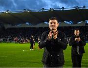 26 November 2022; Brian O'Driscoll of the 2011 and 2012 Heineken Cup winning Leinster squad at half-time of the United Rugby Championship match between Leinster and Glasgow Warriors at RDS Arena in Dublin. Photo by Harry Murphy/Sportsfile