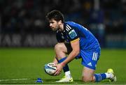 26 November 2022; Harry Byrne of Leinster lines up a conversion during the United Rugby Championship match between Leinster and Glasgow Warriors at RDS Arena in Dublin. Photo by Harry Murphy/Sportsfile