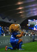 26 November 2022; Leo the Lion during the United Rugby Championship match between Leinster and Glasgow Warriors at RDS Arena in Dublin. Photo by Ramsey Cardy/Sportsfile