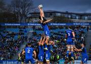 26 November 2022; Gregor Brown of Glasgow Warriors wins possession in the lineout against Ross Molony of Leinster during the United Rugby Championship match between Leinster and Glasgow Warriors at RDS Arena in Dublin. Photo by Tyler Miller/Sportsfile