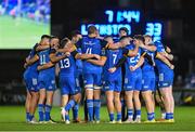 26 November 2022; The Leinster squad huddle during the United Rugby Championship match between Leinster and Glasgow Warriors at RDS Arena in Dublin. Photo by Tyler Miller/Sportsfile