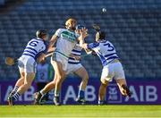 27 November 2022; Colin Fennelly of Shamrocks Ballyhale is tackled by Rian Boran, 6, and Ross Kelly of Naas during the AIB Leinster GAA Hurling Senior Club Championship Semi-Final match between Naas and Shamrocks Ballyhale at Croke Park in Dublin. Photo by Daire Brennan/Sportsfile