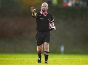 27 November 2022; Referee Eddie Cuthbert during the CurrentAccount.ie LGFA All-Ireland Intermediate Club Championship Semi-Final match between Longford Slashers and Charlestown, Mayo, at Michael Fay Park in Farneyhoogan, Longford. Photo by Harry Murphy/Sportsfile