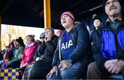 27 November 2022; Derrygonnelly Harps supporters react during the CurrentAccount.ie LGFA All-Ireland Intermediate Club Championship Semi-Final match between Mullinahone, Tipperary, and Derrygonnelly, Fermanagh, at John Locke Park in Callan, Kilkenny. Photo by David Fitzgerald/Sportsfile