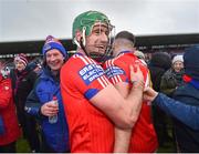 27 November 2022; David Burke of St. Thomas celebrates afterr winning the Galway County Senior Hurling Championship Final Replay match between St Thomas and Loughrea at Pearse Stadium in Galway. Photo by Ray Ryan/Sportsfile