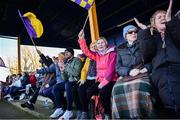 27 November 2022; Derrygonnelly Harps supporters react during the CurrentAccount.ie LGFA All-Ireland Intermediate Club Championship Semi-Final match between Mullinahone, Tipperary, and Derrygonnelly, Fermanagh, at John Locke Park in Callan, Kilkenny. Photo by David Fitzgerald/Sportsfile