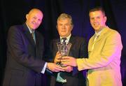 29 May 2004; Richard Fogarty, Principal of St Fintan's High School, Sutton, receives the Boys School of the Year award from Tony Colgan, left, President of Basketball Ireland and Tony Hehir, right, Schoolboys Representative, at the Basketball Ireland annual awards at the Burlington Hotel, Dublin. Picture credit; Brendan Moran / SPORTSFILE