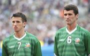 27 May 2004; Roy Keane and Liam Miller, Republic of Ireland. International Friendly, Republic of Ireland v Romania, Lansdowne Road, Dublin. Picture credit; David Maher / SPORTSFILE