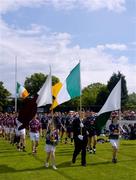 30 May 2004; The London and Galway teams take part in the pre-match parade. Bank of Ireland Connacht Senior Football Championship, London v Galway, Emerald Gaelic Grounds, Ruislip, London. Picture credit; Brian Lawless / SPORTSFILE