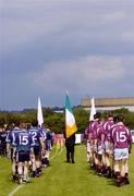 30 May 2004; The London and Galway teams take part in the pre-match parade. Bank of Ireland Connacht Senior Football Championship, London v Galway, Emerald Gaelic Grounds, Ruislip, London. Picture credit; Brian Lawless / SPORTSFILE