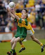 30 May 2004; Mark McPaul, Donegal, in action against Gerard McAleese, Antrim. Bank of Ireland Ulster Senior Football Championship, Donegal v Antrim, McCool Park, Ballybofey, Co. Donegal. Picture credit; Damien Eagers / SPORTSFILE