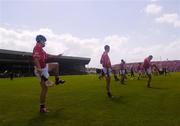 30 May 2004; The Cork team warm up before the game. Guinness Munster Senior Hurling Championship Semi-Final, Limerick v Cork, Gaelic Grounds, Limerick. Picture credit; Ray McManus / SPORTSFILE