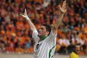 5 June 2004; Robbie Keane, Republic of Ireland, celebrates after scoring his sides first goal. International Friendly, Holland v Republic of Ireland, Amsterdam Arena, Amsterdam, Holland. Picture credit; David Maher / SPORTSFILE