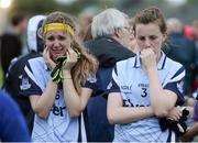 14 August 2013; Dublin players Doireann Mullany, left, and Muireann Ni Scanaill, after defeat in the final. All-Ireland Ladies Minor A Championship Final Replay, Dublin v Galway, Cusack Park, Mullingar, Co. Westmeath. Picture credit: Brian Lawless / SPORTSFILE