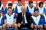 14 August 2013; Republic of Ireland manager Giovanni Trapattoni is photographed with local ballboys before the start of the game. International Friendly, Wales v Republic of Ireland, Cardiff City Stadium, Cardiff, Wales. Picture credit: David Maher / SPORTSFILE