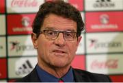 14 August 2013; Russia manager Fabio Capello during a post match press conference. 2014 FIFA World Cup Qualifier Group F Refixture, Northern Ireland v Russia, Windsor Park, Belfast, Co. Antrim. Picture credit: Liam McBurney / SPORTSFILE
