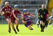 17 August 2013; Bridget Curran, Wexford, in action against Emma Kilkelly, Galway. Liberty Insurance All-Ireland Senior Camogie Championship, Semi-Final, Wexford v Galway, Semple Stadium, Thurles, Co. Tipperary. Photo by Sportsfile