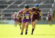 17 August 2013; Ursula Jacob, Wexford, in action against Therese Manton, Galway. Liberty Insurance All-Ireland Senior Camogie Championship, Semi-Final, Wexford v Galway, Semple Stadium, Thurles, Co. Tipperary. Photo by Sportsfile