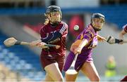 17 August 2013; Susan Earner, Galway, in action against Ursula Jacob, Wexford. Liberty Insurance All-Ireland Senior Camogie Championship, Semi-Final, Wexford v Galway, Semple Stadium, Thurles, Co. Tipperary. Photo by Sportsfile