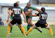 17 August 2013; Rodney Ah You, Connacht, is tackled by Neil Cochrane, right, London Wasps. Pre Season Friendly, Connacht v London Wasps, The Sportsground, College Road, Galway.  Picture credit: Brendan Moran / SPORTSFILE